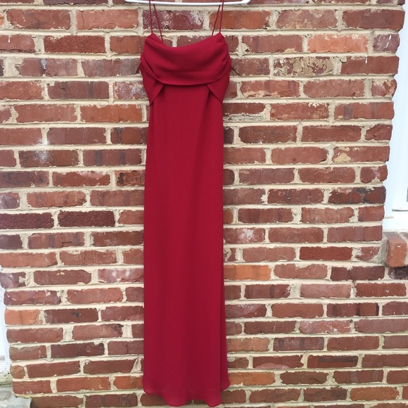 Betsy & Adam Dress Prom Bridesmaid 8P Red - Picture 2 of 4